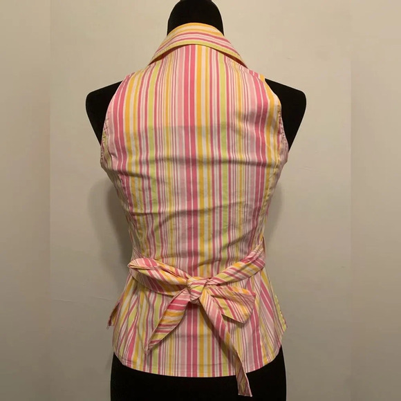 LILLY PULITZER Multicolor Striped Wrap Tie Back Sleeveless Top - Picture 5 of 8